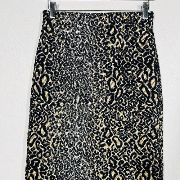 Halogen Knit Midi Animal Print Skirt Long Casual Warm Winter - XS - Picture 2 of 4